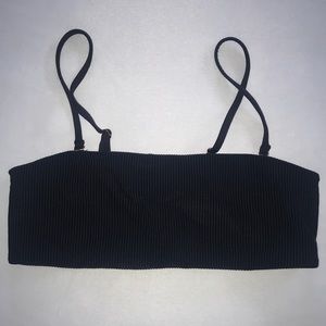 Frankies Bikinis Scarlett Top Black Ribbed Bandeau
